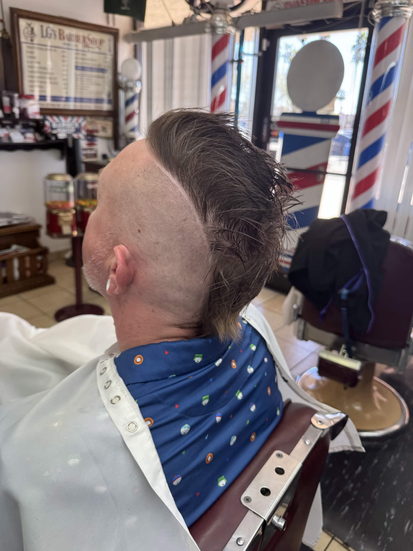 Bold mohawk styling