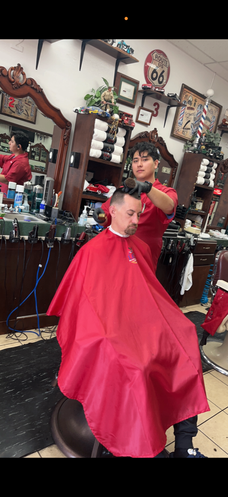 Fresh fade in progress at LG's Barber Shop